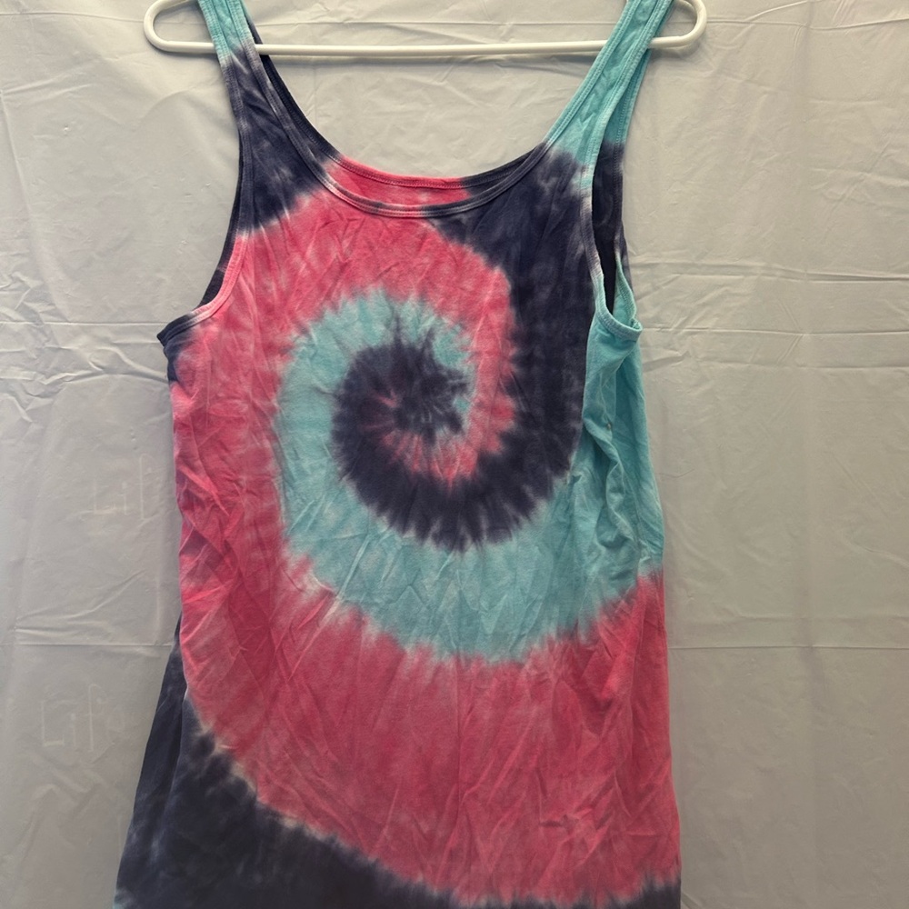 Stranded Pink and Blue Tie-Dye Tank Top